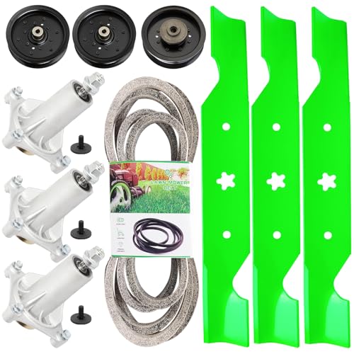 54 Mower Deck Rebuild Kit Fit for Husqvarna Z254 RZ5422 RZ5424 RZ5426 RZ54i lgt2654 Craftsman Poulan Z54 Lawn Mower Includes 3 Spindles 187292 3 Blades 187254 3 ldler 196104 196106 1 Belt 539114557