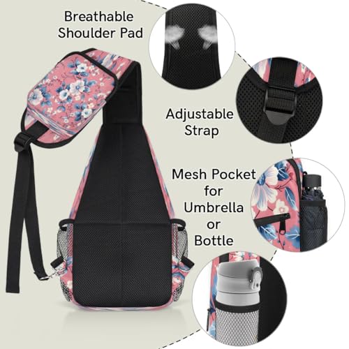 Bolso Sling para Hombre y Mujer con Estampado Floral miniatura 4