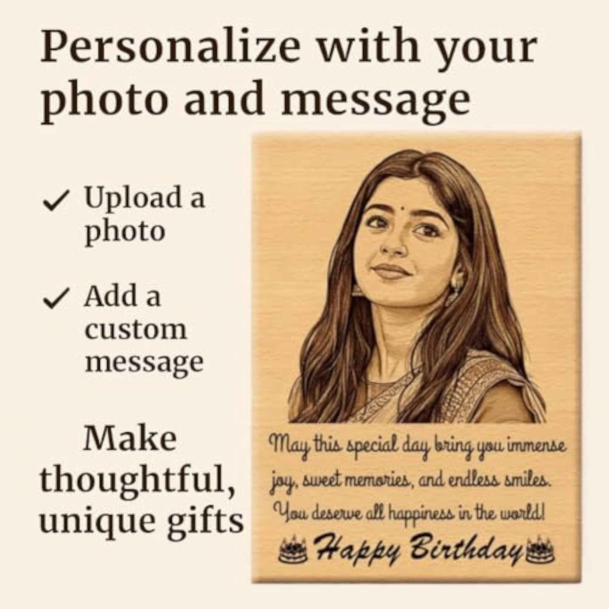 Customised Wooden Frame, Engraved Photo Frames