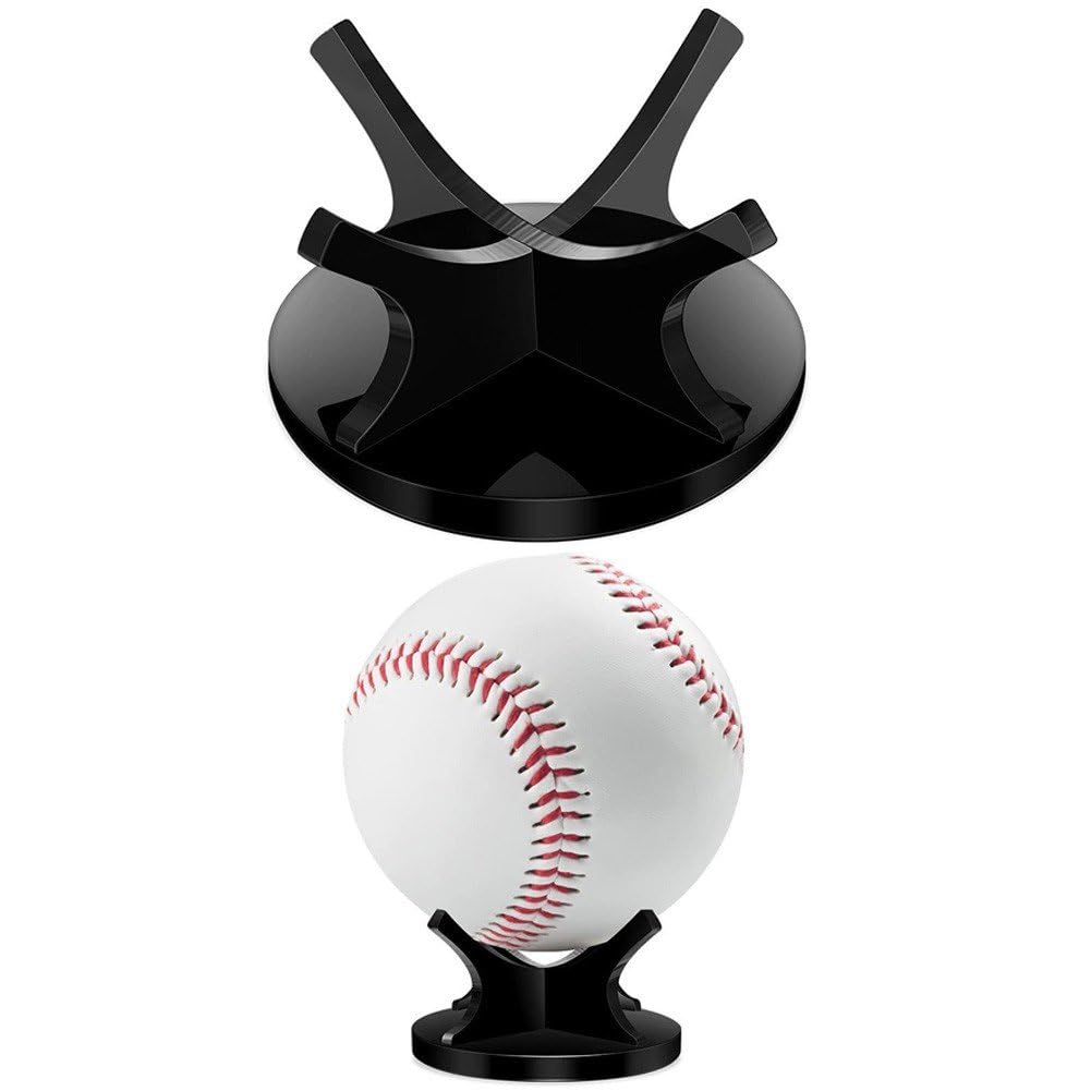 Fituenly 2pcs Acrylic Small Ball Stand Holder Sport Ball Display Rack Baseball Display Stand for Baseball Golf Softball Tennis Spheres