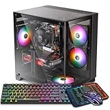 ZER-LON Gaming PC Desktop Computer, Intel Core I7 up to 3.9GHz, Radeon RX 550 4GB GDDR5, 16G RAM, 512GB NVME SSD, WiFi 5.0, Prebuilt Gaming PC Tower Computer with 5 RGB Fan