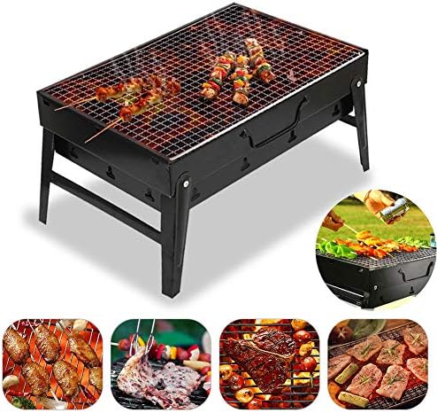 Yoki Peony Charcoal Grill Barbecue Pit BBQ Small Grill Portable BBQ Grill for Camp Grill Picnic Patio Backy…