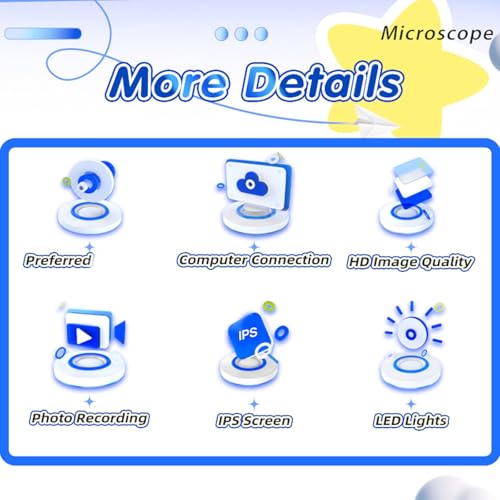 Microscopio digital para niños con iluminación LED regulable para explorar 4