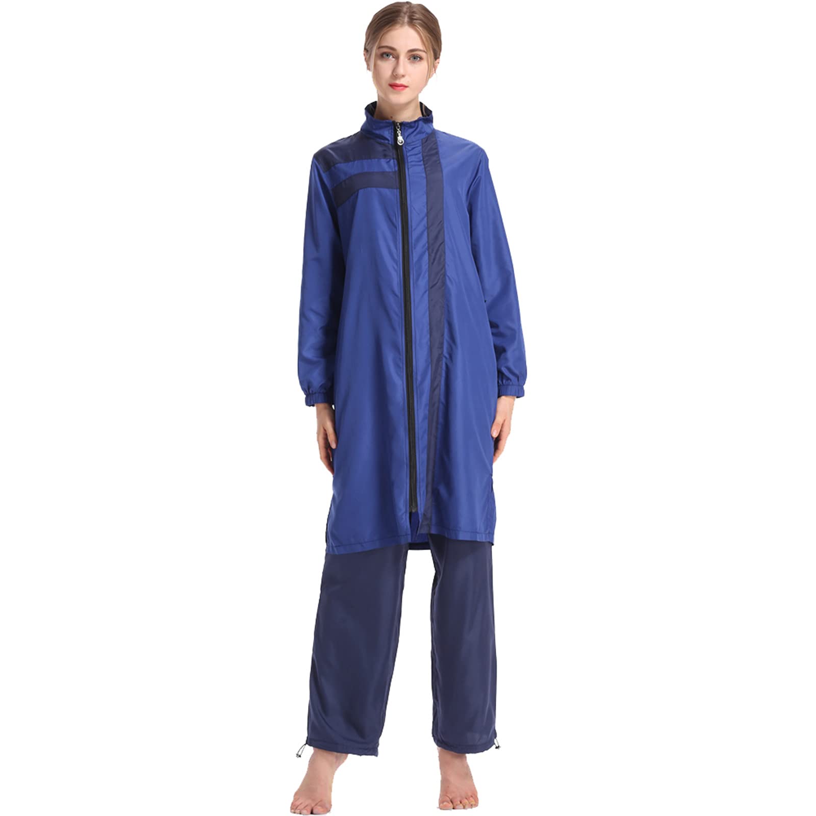 Traje de baño musulmán para Mujer Conjunto de 3 Piezas Traje de baño Deportivo islámico Ropa de Playa Burkini de Cubierta Completa con Gorro de natación
