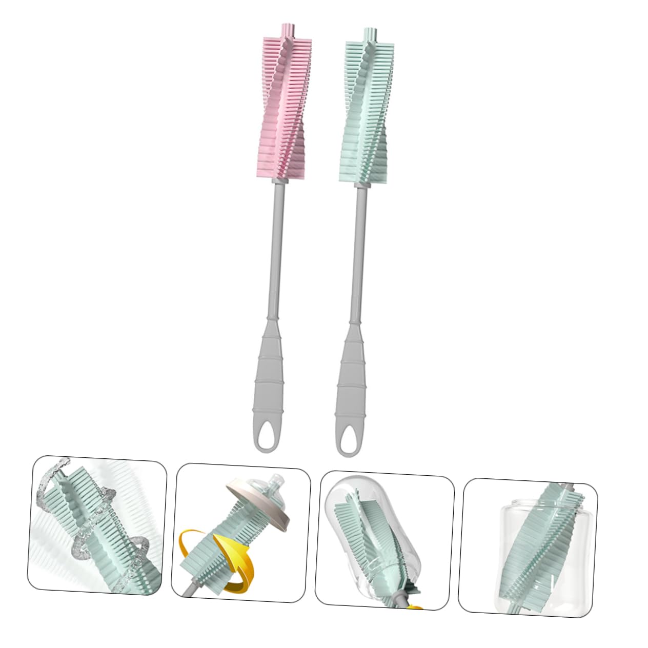 Yardwe 3 Set Spazzolino Per Ciuccio Pennello Per Bottiglie Di Cura Lavabiberon Spazzole Per Biberon Scrubber Per Biberon Detergente Per Bottiglie Gel Di Silice 2 Pezzi * 3