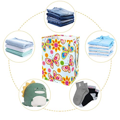 Panier à linge coloré avec poignées pour vêtements de chambre