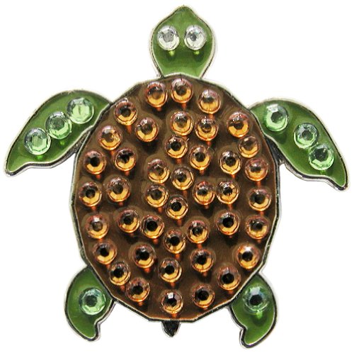 Navika Golf Turtle Swarovski Crystal Ball Marker with Hat Clip