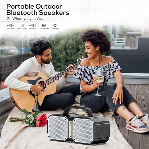 Image of BUGANI Shock Bluetooth Speaker, Portable Bluetooth 5.3, Waterproof, 60W Super Power, Outdoor Speaker, (New Model)