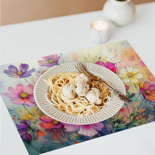 Sets de table de aquarelle fleurs glamour lot de 6 pièces de table - 4