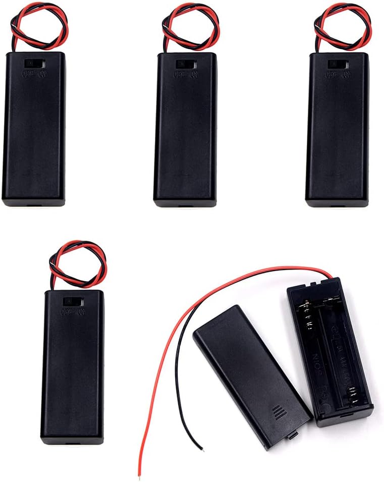 DAIERTEK 9V Battery Holder With ON/Off Switch - 3 Pack Battery Case With Lead Wires