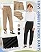 LessonZoo 3 Pack Boys Uniform Jogger Pants School Wear Elastic Waist Pull-on Stretchy Pants with Pockets for Kids 6-14 Years(Khaki, Gray, Black,8-9 Years)