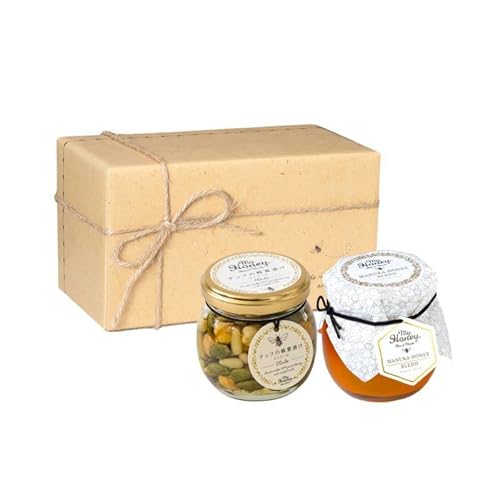 生はちみつ専門店 MY HONEY マイハニー ナッツの蜂蜜漬け エトワールM90g+マヌカハニーブレンド90g MGO30+相当 ナチュラルクラフトボックス M+麻紐リボン