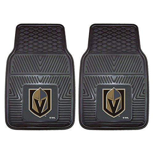 FANMATS 22901 Vegas Golden Knights 2-Piece Heavy Duty Vinyl Car Mat Set, Front Row Floor Mats, All Weather Protection, Universal Fit, Deep Resevoir Design