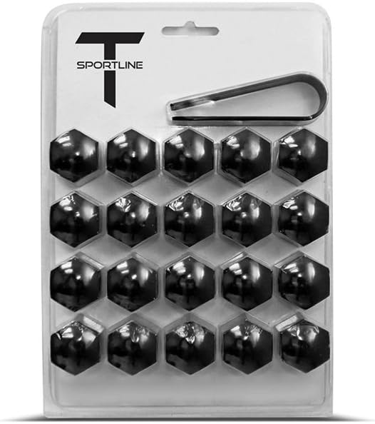 T Sportline Tesla Wheel Lug Nut Cap Cover Set in Black - Model Y