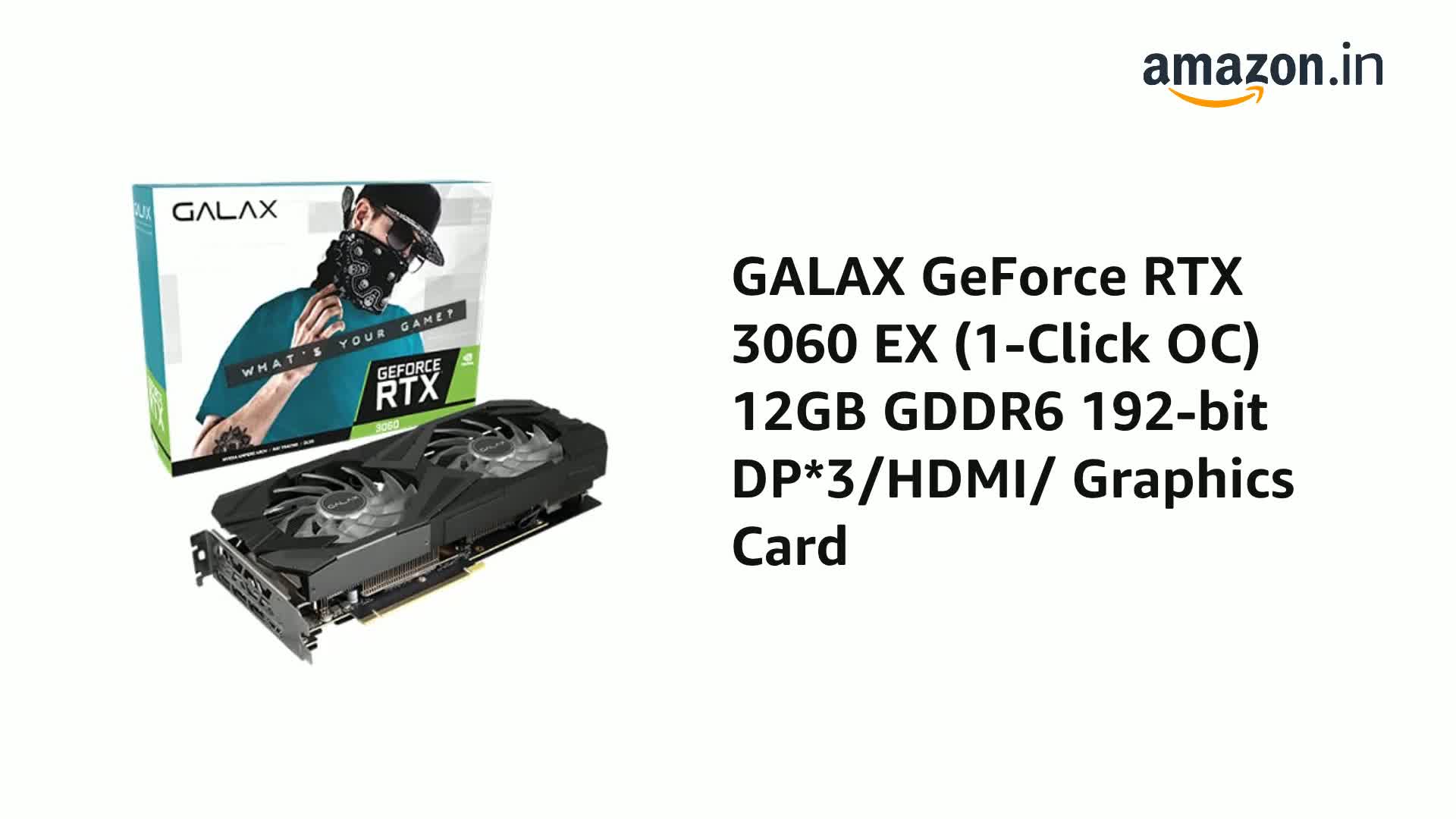 Amazon.in: Buy Galax GeForce RTX 3060 EX (1-Click OC) 12GB GDDR6