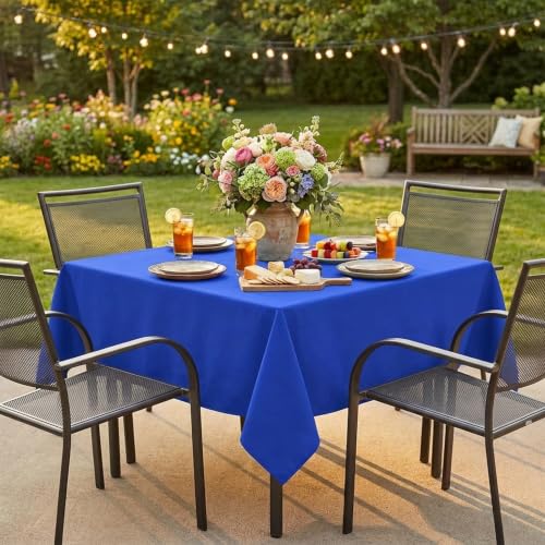 Image of sancua Square Tablecloth, 54 x 54 Inch Table Cloth, Blue
