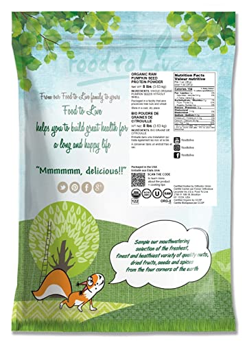 Organic Pumpkin Seeds Protein Powder, 8 Pounds – 60% Protein, Non-Gmo, Non-Irradiated, Pure Flour, Kosher, Vegan Superfood, Bulk, Great For Baking, Drinks And Smoothies #TOP1