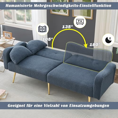 Sofá cama de 2 plazas: soluciona la falta de espacio con estilo moderno azul 7