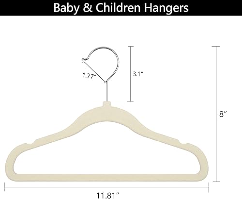 Miniatura 8 de Perchas para bebé, perchas para armario, terciopelo para niños, 50 unidades, color azul