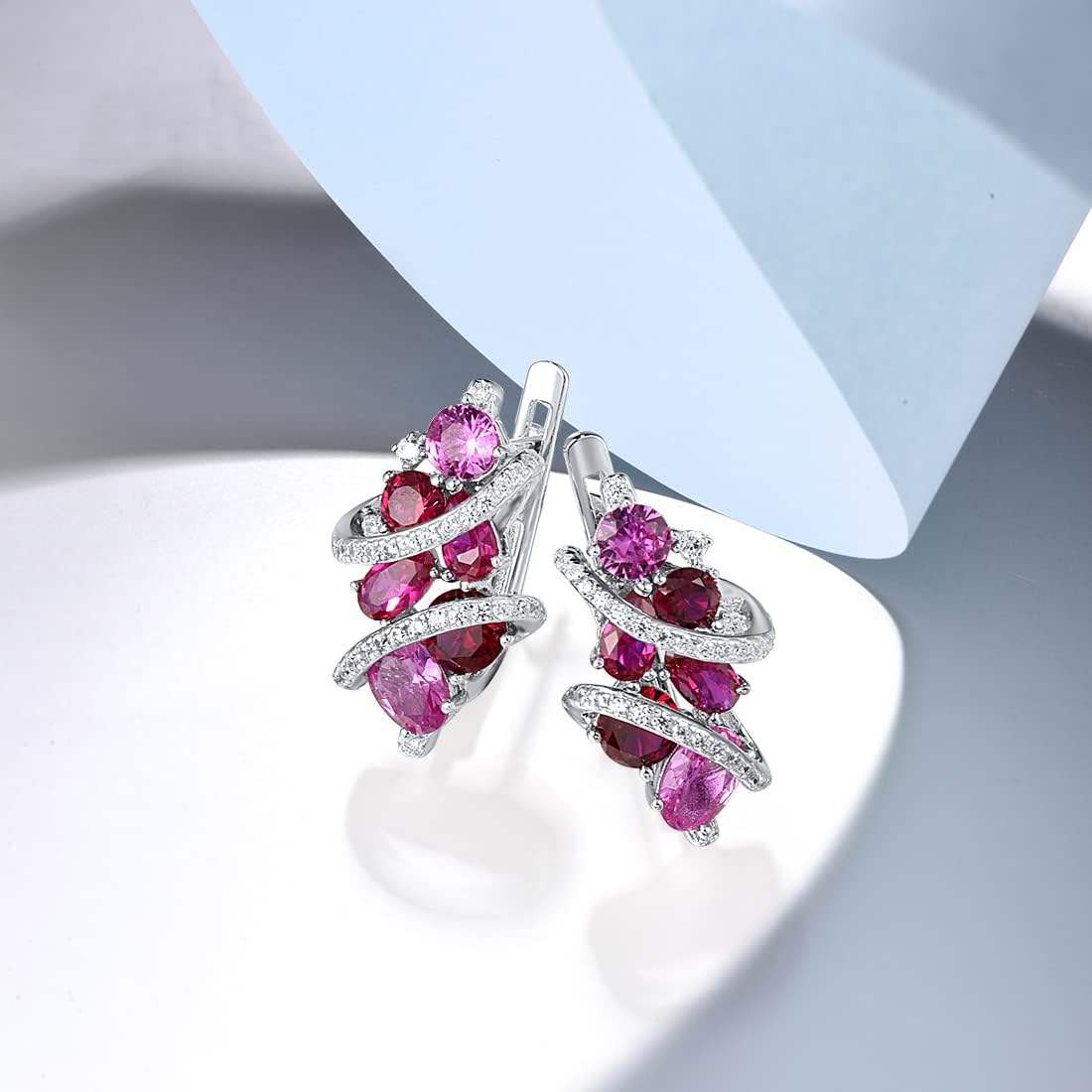 Santuzza 925 Sterling Silver Twist Dangle Earrings Cubic Zirconia Drop Earrings for Women - Image 3