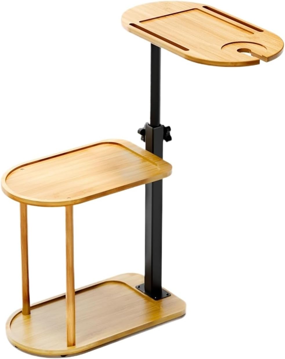 3Layer Bath Tub Tray Table, Bamboo Caddy for Against Wall, Shelf Bathroom Organizer