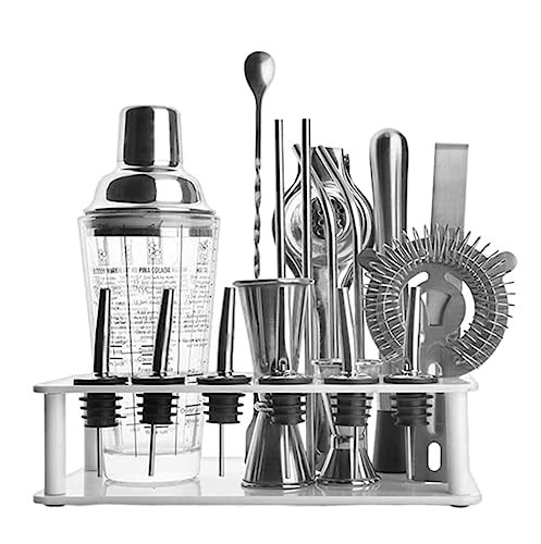 Set para preparar cócteles con soporte y coctelera Boston miniatura 1