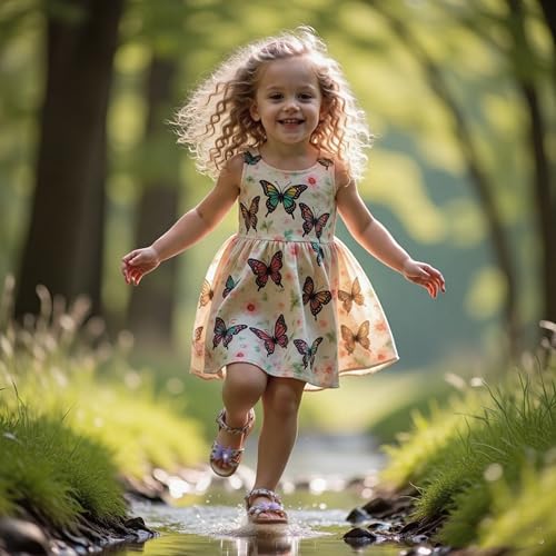 THEE BRON Toddler Girls Butterfly Floral Sandals – Comfy Sparkle Shoes for Play & Summer Adventures2