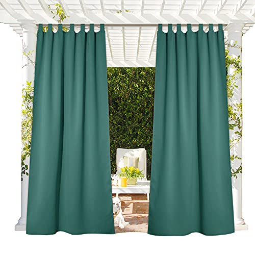 M-TOP Indoor/Outdoor Curtains for Patio, Blackout Door Curtains for Privacy, Pergola Garden Gazebo Sun Block ​Portable Patio Windproof Detachable Sunlight Reducing Drape for Porch