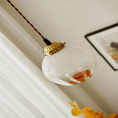 Miniatura 3 de Genérico Araña moderna, LED Modern Chandelier Lamp Japanese-Style Spherical Gradient Glass Medieval Retro Flower Bud Branch-Shaped Living Room Study