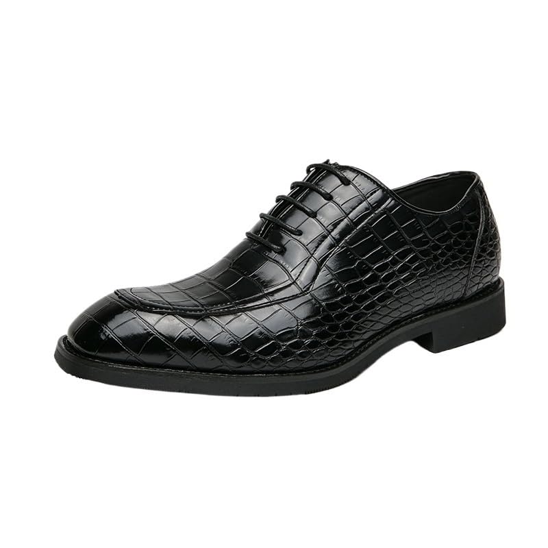Men's Height Increasing Oxford Shoes Lace Up Wedding Anti-slip Prom Synthetic Leather Brogue