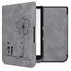 kwmobile hoes compatibel met Pocketbook InkPad 3/3 Pro/Color – Hoesje voor ereader in grijs – Paardenbloemen Liefde