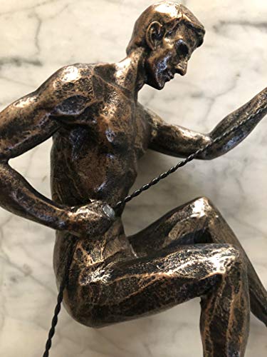 image for Haute Collage 5X Large Bronze Climbing Abseiling Hanging Ornaments Fig