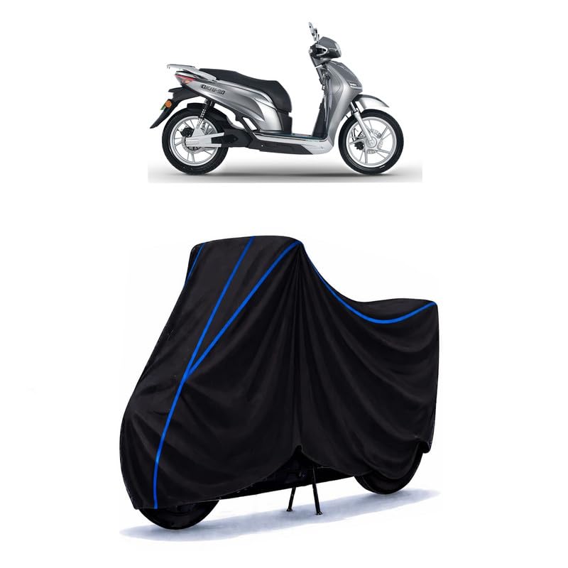 Image of Scooty Cover Water Resistant for Praise Pro | Universal Scooter & Bike Cover | Heavy Duty UV Dust, Rain & Scratch Protection | Elastic Fit All Weather Indoor Outdoor | Black with Blue Piping