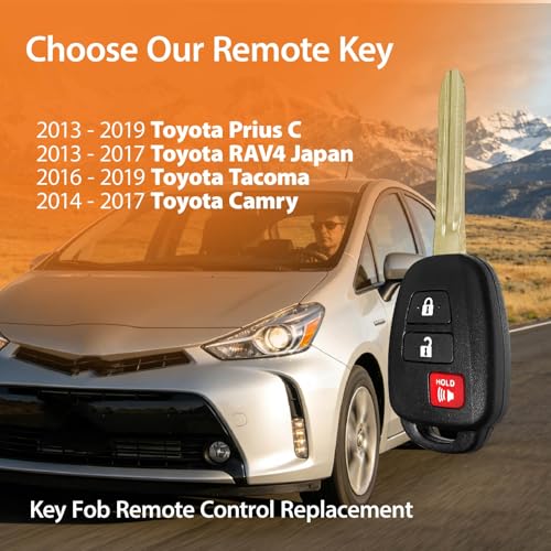 Llave de chip H para Toyota Rav4 con 3 botones de 314 MHz control remoto sin cortar HYQ12BEL 2