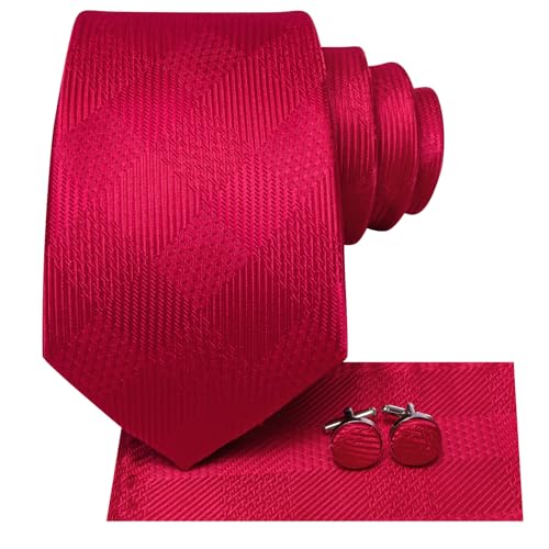 Image of Dubulle Mens Paisley Striped Tie Woven Necktie for Men and Handkerchief Cufflinks Set Wedding Formal Business