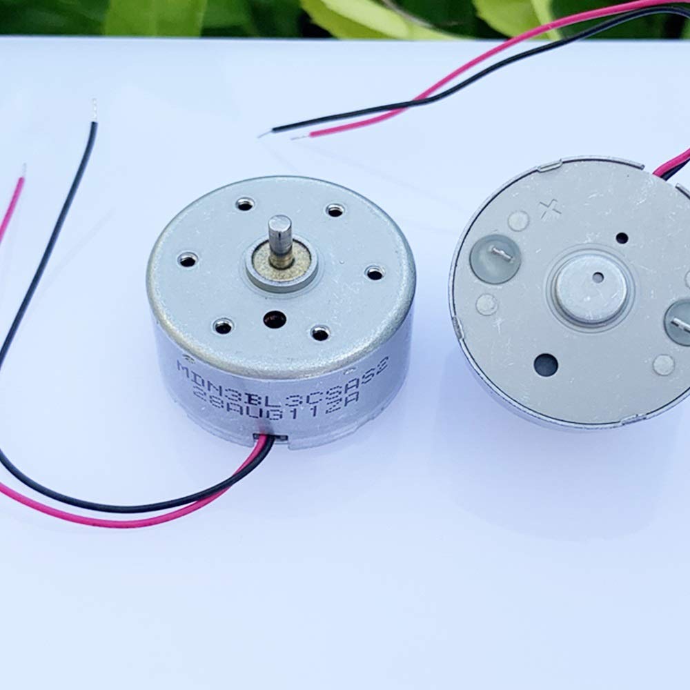 GTPBAO Power Science Micro DC 300 Motor, Mini Small 24mm Round Mute Spindle Motor, 1.5V-6V DIY Solar Power Toy Model, Engine Projects