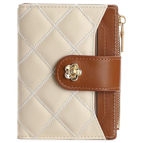 Image of RNIEGA Small Wallets for Women Leather Bifold Wallet Women RFID Blocking Purse Credit Card Holder with 15 Card Slots and ID Window Coin Pocket