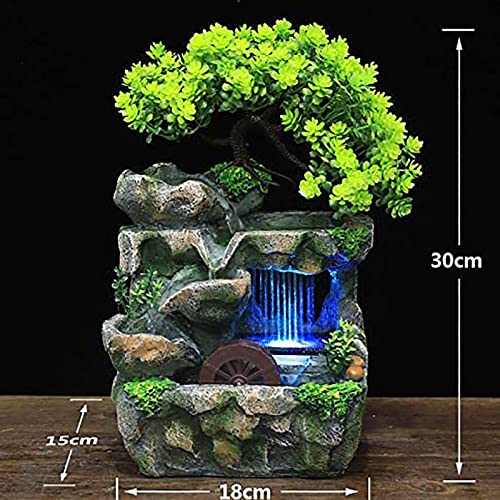 YUDIZWS Casa Interior Mesa Característica Água Vaso Jardim Meditação Zen Cascata Característica com