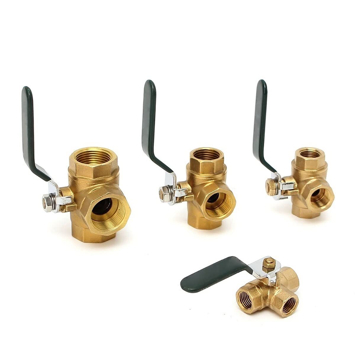 Valvola a sfera di intercettazione a 3 vie, Valvola a sfera in ottone tipo L da 1/2" e 3/4" con filettatura femmina e valvola a sfera for tubo a passaggio completo(Dn20 3/4")