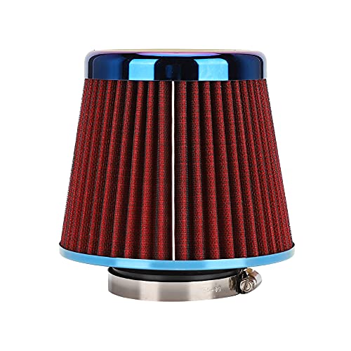 Atyhao エアクリーナー エアフィルター キノコ型 76mm 軽量 自動車用 エンジンパワーアップ エアフィルター 赤