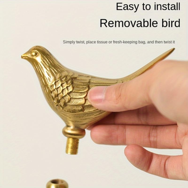 Lujoso soporte de toalla de papel dorado para encimera, soporte de toalla de papel de latón para cocina, decoración única de pájaros dorados, resistente, duradero y elegante decoración del hogar para 9