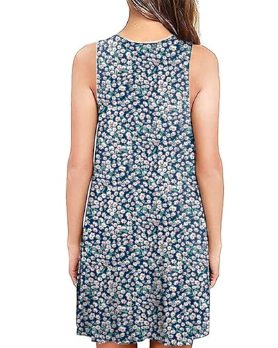 Image of Summer Dresses for Women Casual Sleeveless Swing Sundress with Pockets
