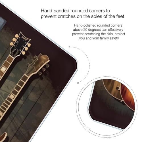 Báscula digital de baño Guitars Art de vidrio templado miniatura 4
