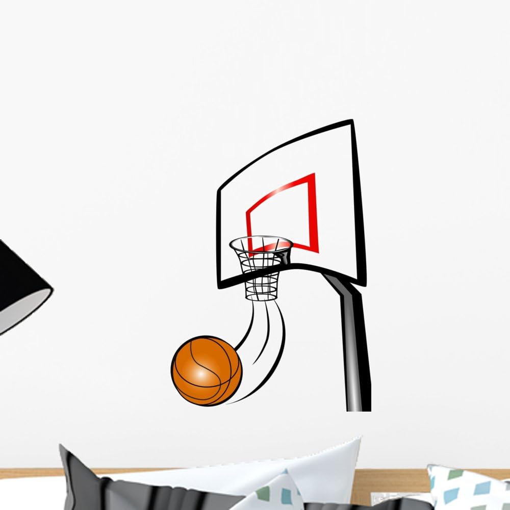 Wallmonkeys Basket Ball Wall Decal Peel and Stick Graphic WM187689 (18 in H x 14 in W)