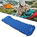 POENVFPO Camping Sleeping Pad, Inflatable Sleeping Pad with Pillow, Built in Pump Backpacking Camping Air Mattress for Outdoor (Dark Blue)