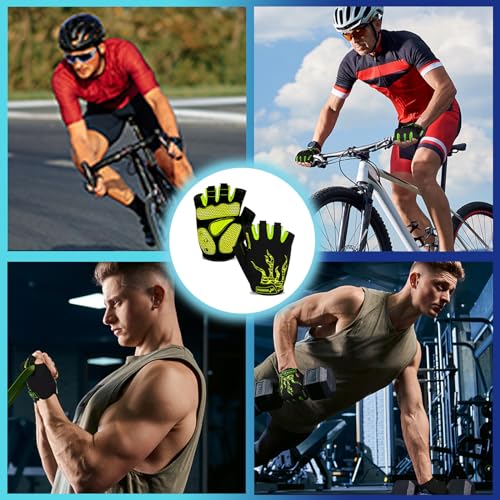 Image of MOREOK Shock-Absorbing Breathable Biking Cycling Gloves Half Finger Outdoor Sport Bicycle Gloves Mountain Road Bike Riding Gloves for Men and Women