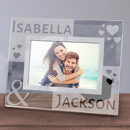 GiftsForYouNow Engraved Loving You Glass Photo Frame, Holds a 3.5" x 5" or 4" x 6" Photo