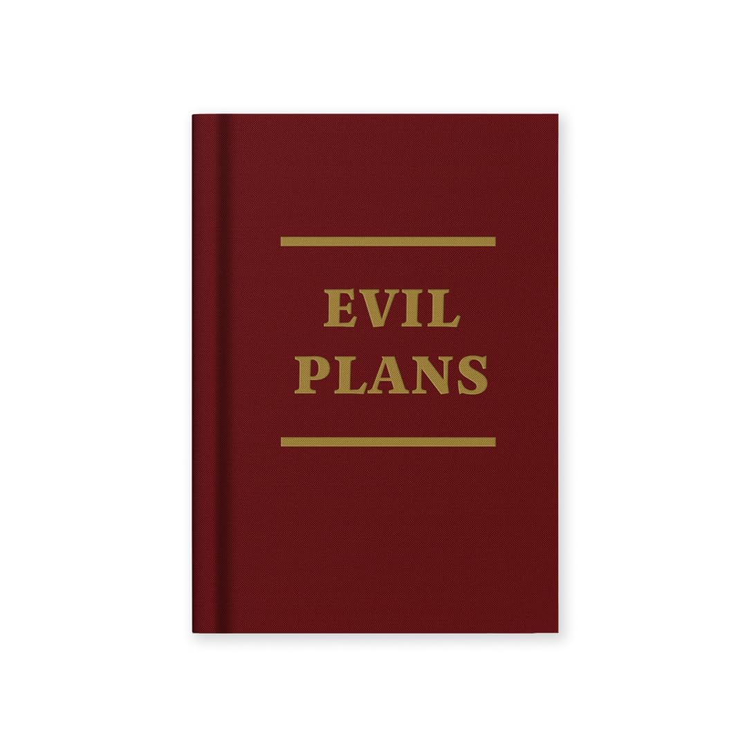 Ohh Deer Evil Plans | Pocket Fabric Hardback Notebook (A7) | 112 Lined Pages | Funny Gift Notebook