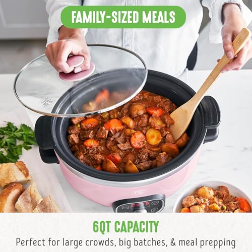 GreenLife-6-Quart-Ceramic-Slow-Cooker-PFAS-Free-Programmable-Removable-Healthy-Nonstick-Pot-for-Family-Meals-Sear-on-Stovetop-Keep-Warm-Digital-Timer-Dishwasher-Safe-Glass-Lid-Crock-Pink GreenLife 6 Quart Ceramic Slow Cooker PFAS Free Programmable Removable Healthy Nonstick Pot for Family Meals Sear on Stovetop Keep Warm Digital Timer Dishwasher Safe Glass Lid Crock Pink