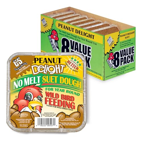 C&S Peanut Delight No Melt Suet Dough 11.75 Ounces, 8 Pack